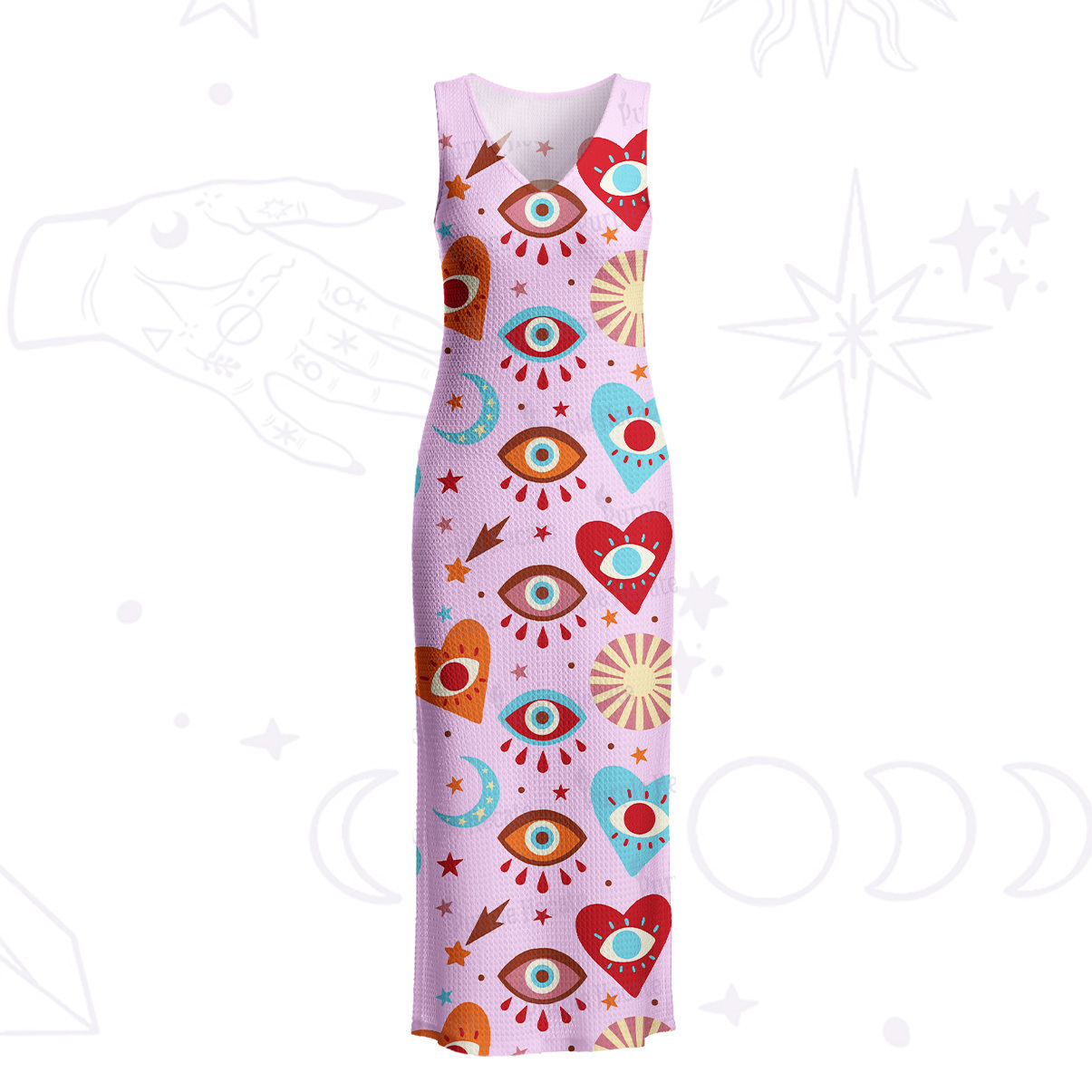 Purplehecate The Enchanted Eye of Love Crochet Knit Maxi Dress