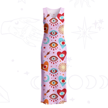 Purplehecate The Enchanted Eye of Love Crochet Knit Maxi Dress