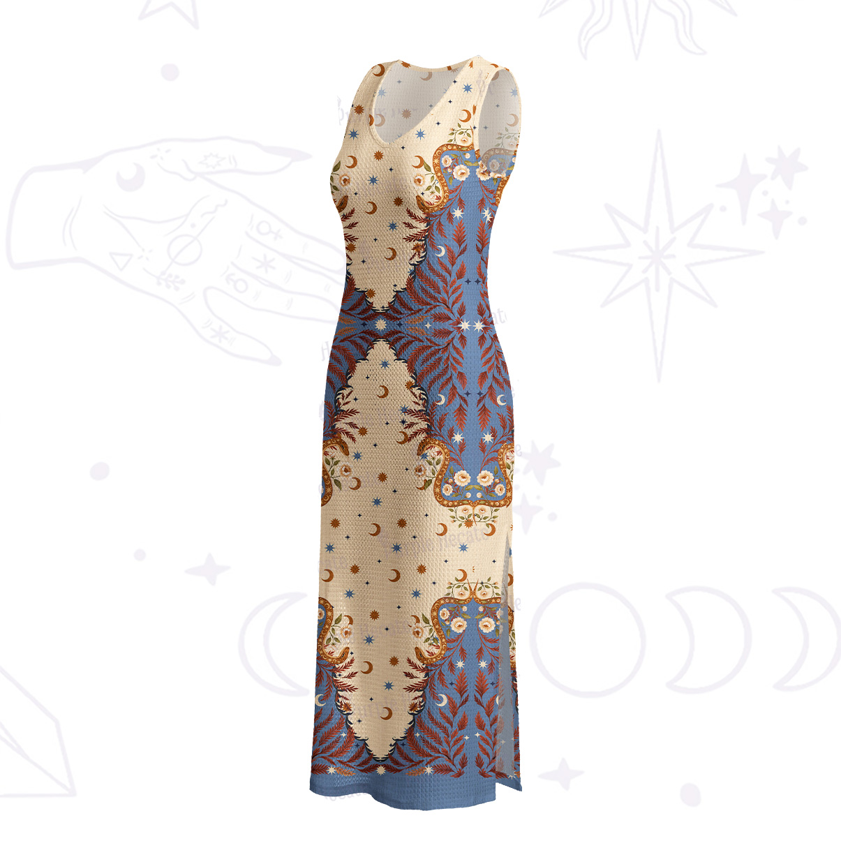 Purplehecate Celestial Ascension Crochet Knit Maxi Dress