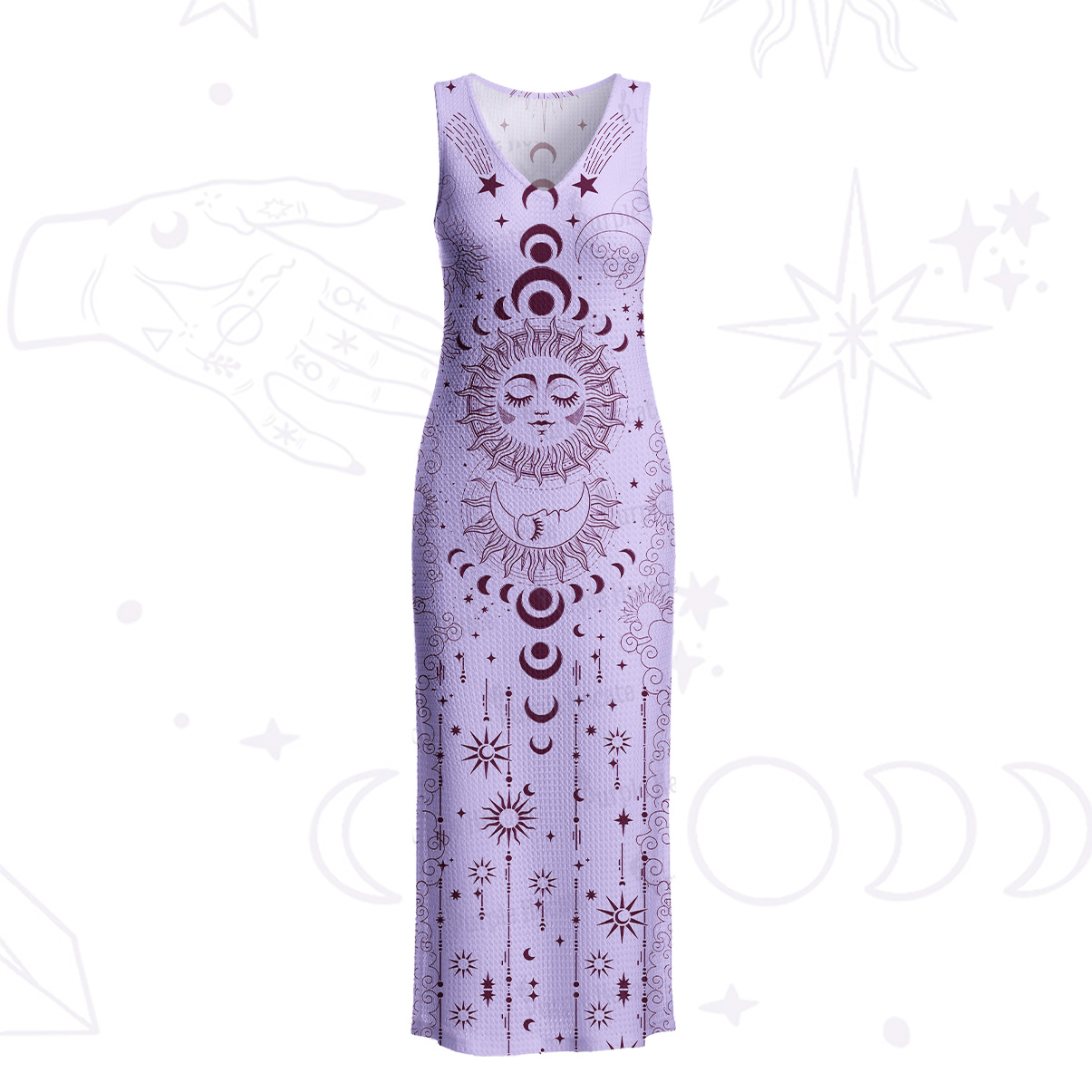 Purplehecate Lunar Eclipse Crochet Knit Maxi Dress