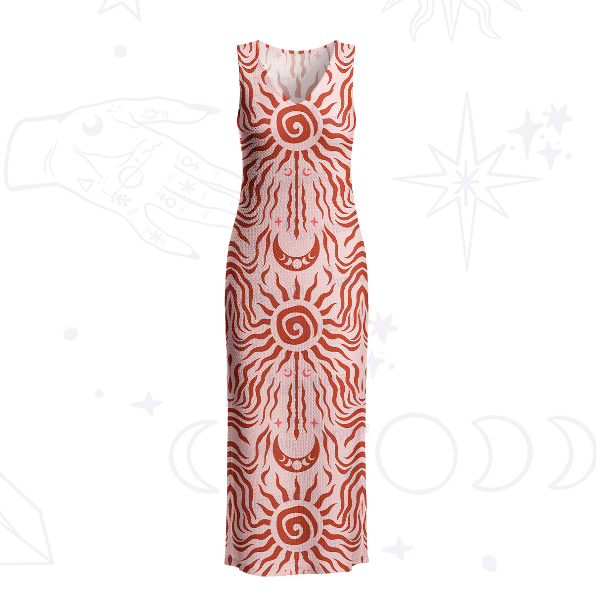 Purplehecate Solar Ritua Crochet Knit Maxi Dress