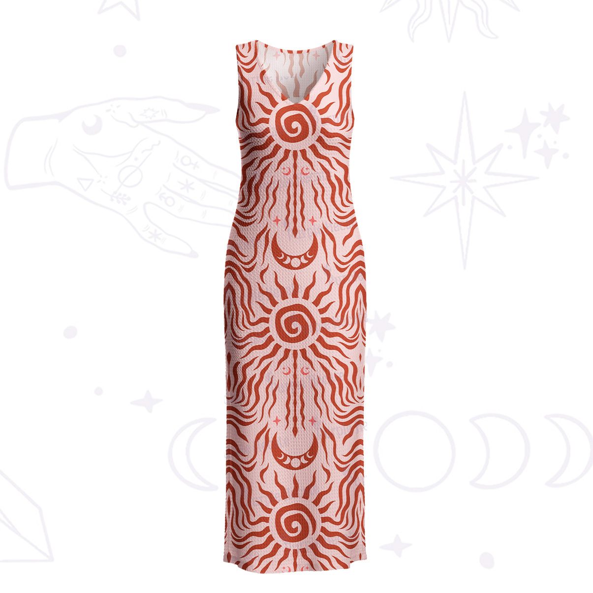 Purplehecate Solar Ritua Crochet Knit Maxi Dress