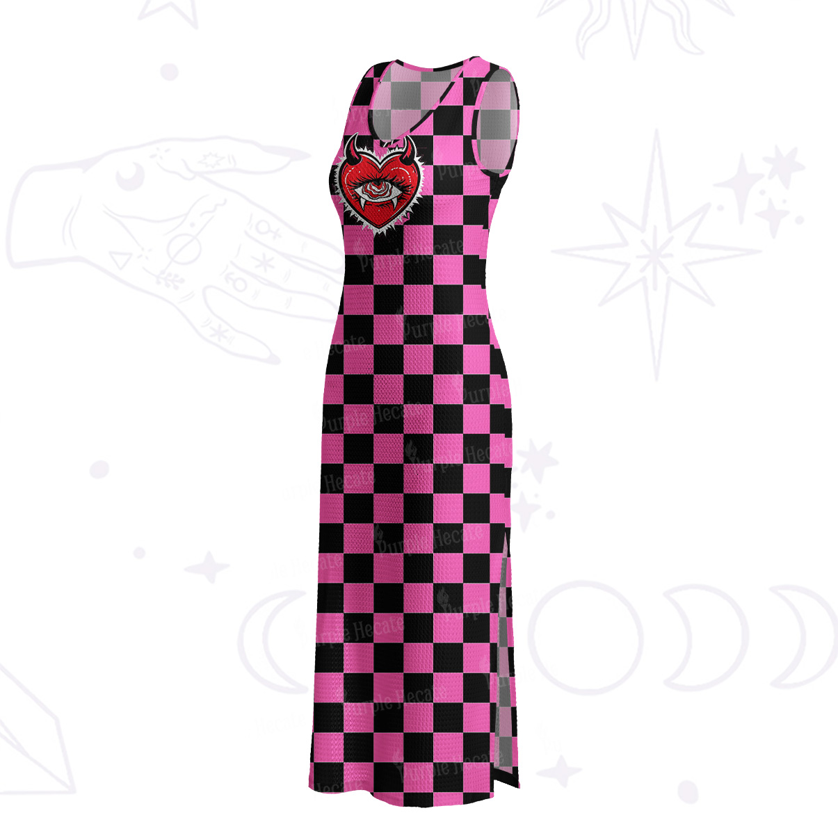 Purplehecate Heart of a Demon Crochet Knit Maxi Dress
