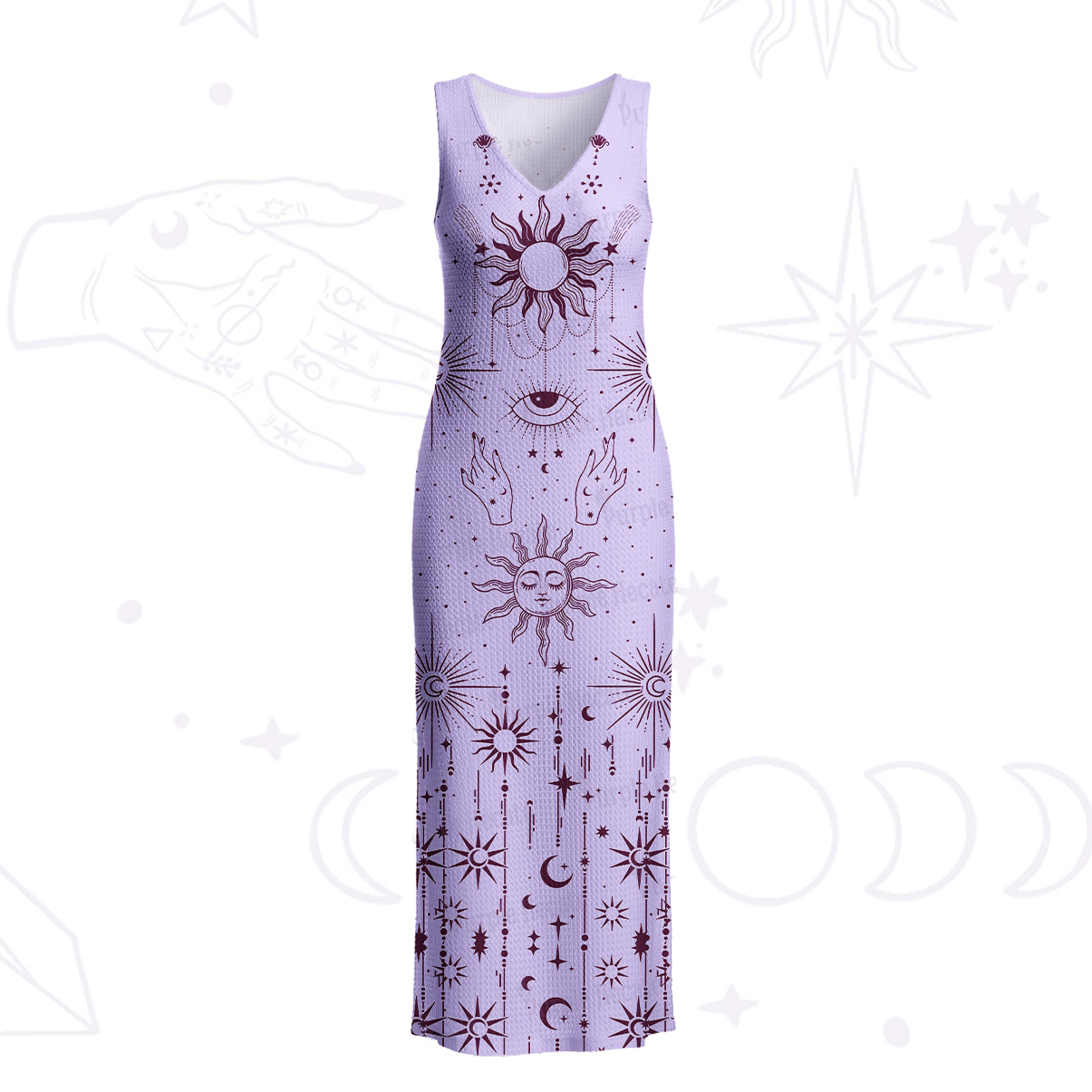 Purplehecate Solar Oracle Crochet Knit Maxi Dress