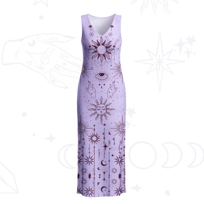 Purplehecate Solar Oracle Crochet Knit Maxi Dress