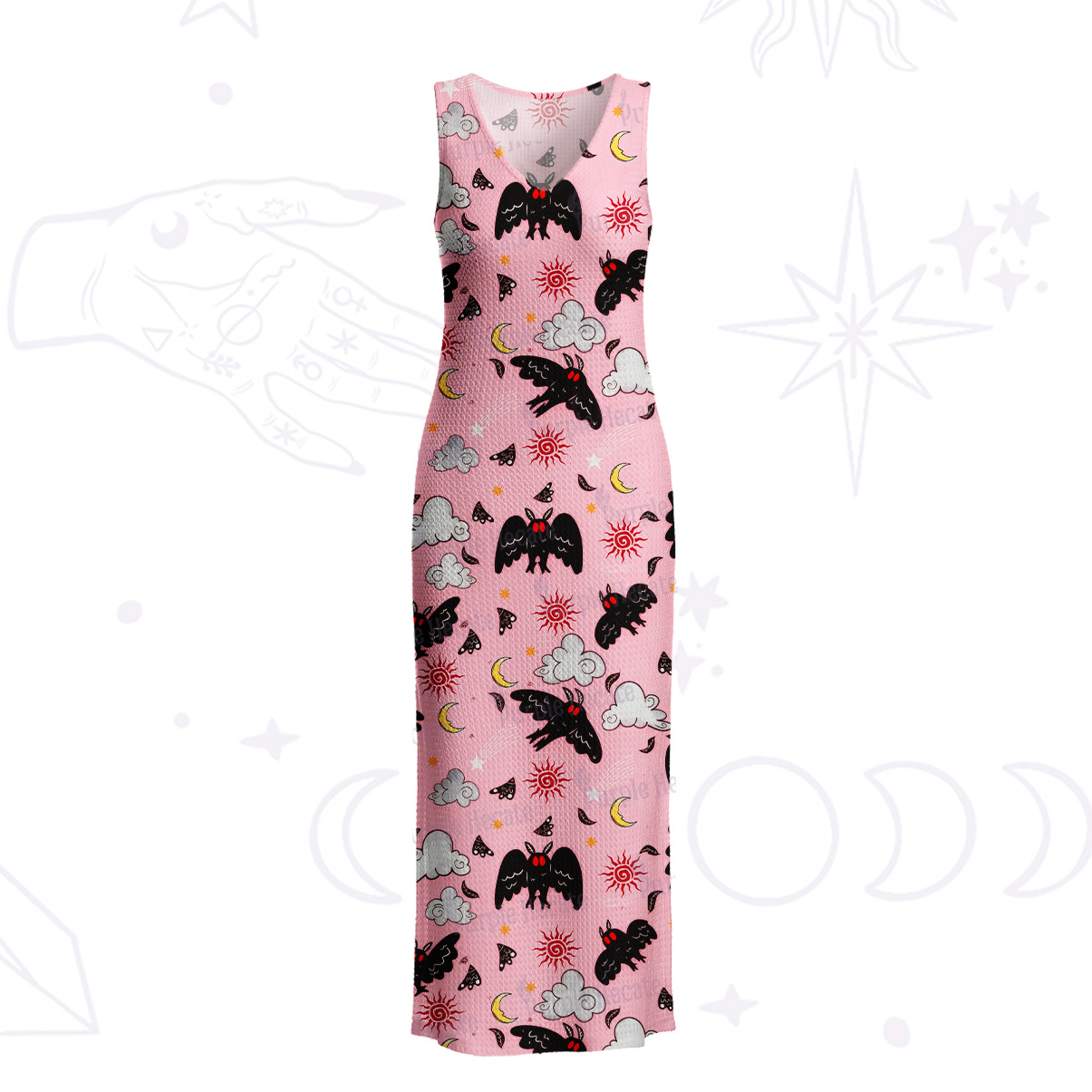 Purplehecate Cryptid Mothman Crochet Knit Maxi Dress