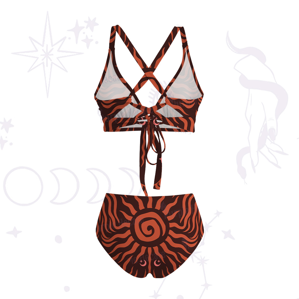 Purplehecate Solar Ritual Crisscross Tie-Back Bikini Set
