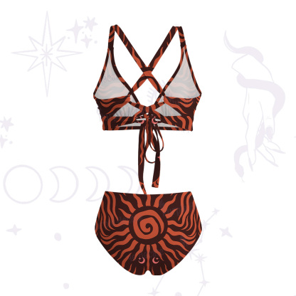 Purplehecate Solar Ritual Crisscross Tie-Back Bikini Set