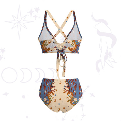 Purplehecate Celestial Ascension Crisscross Tie-Back Bikini Set
