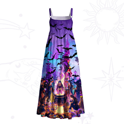 Purplehecate Twilight Coven Strappy Wide Straps Maxi Dress