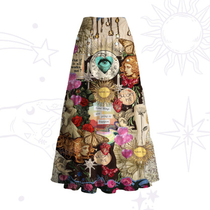 Purplehecate Lucky Me Sacred Heart Eye Convertible Maxi Skirt