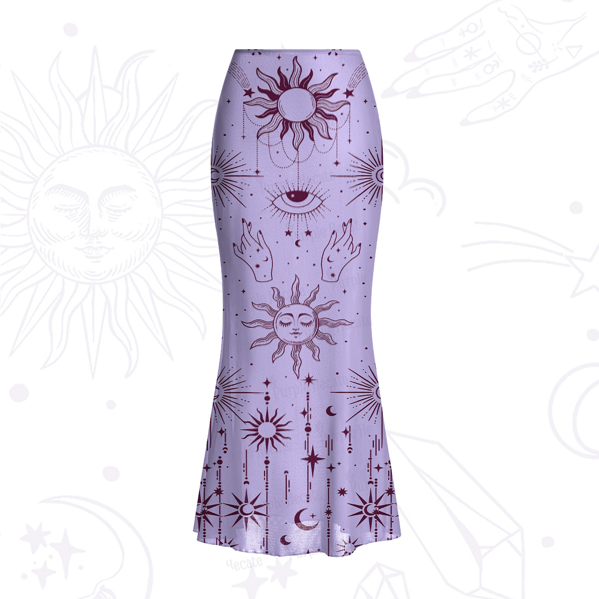 Purplehecate Solar Oracle Mesh Mermaid Hem Skirt