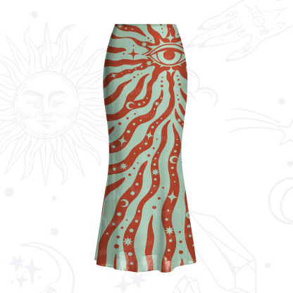 Purplehecate Green Vision Illusion Mesh Mermaid Hem Skirt