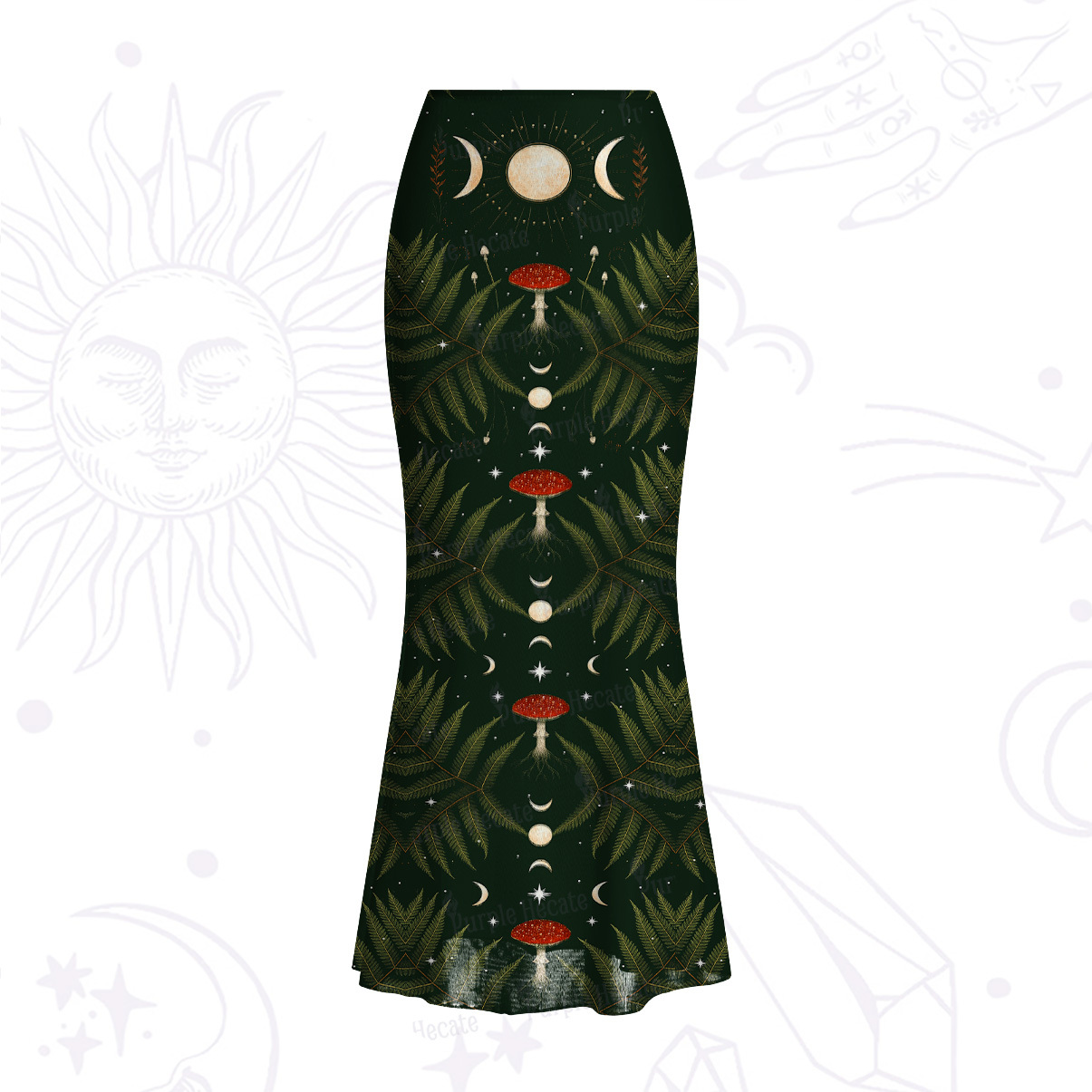 Purplehecate Moonlit Mushroom Gown Mesh Mermaid Hem Skirt