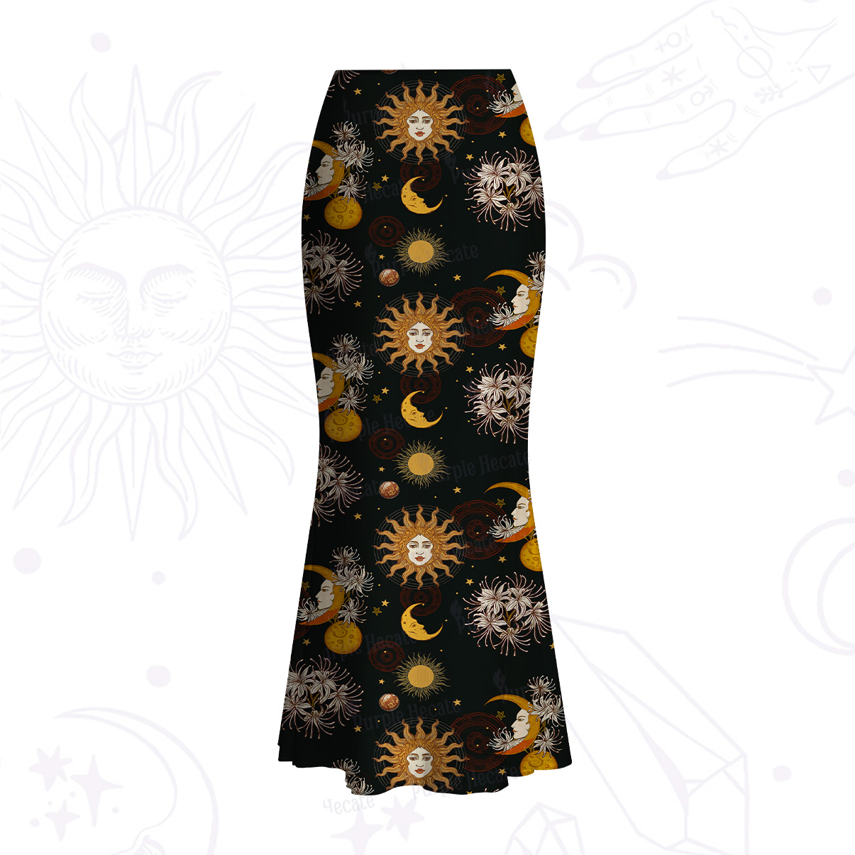 Purplehecate Stellar Symphony Mesh Mermaid Hem Skirt