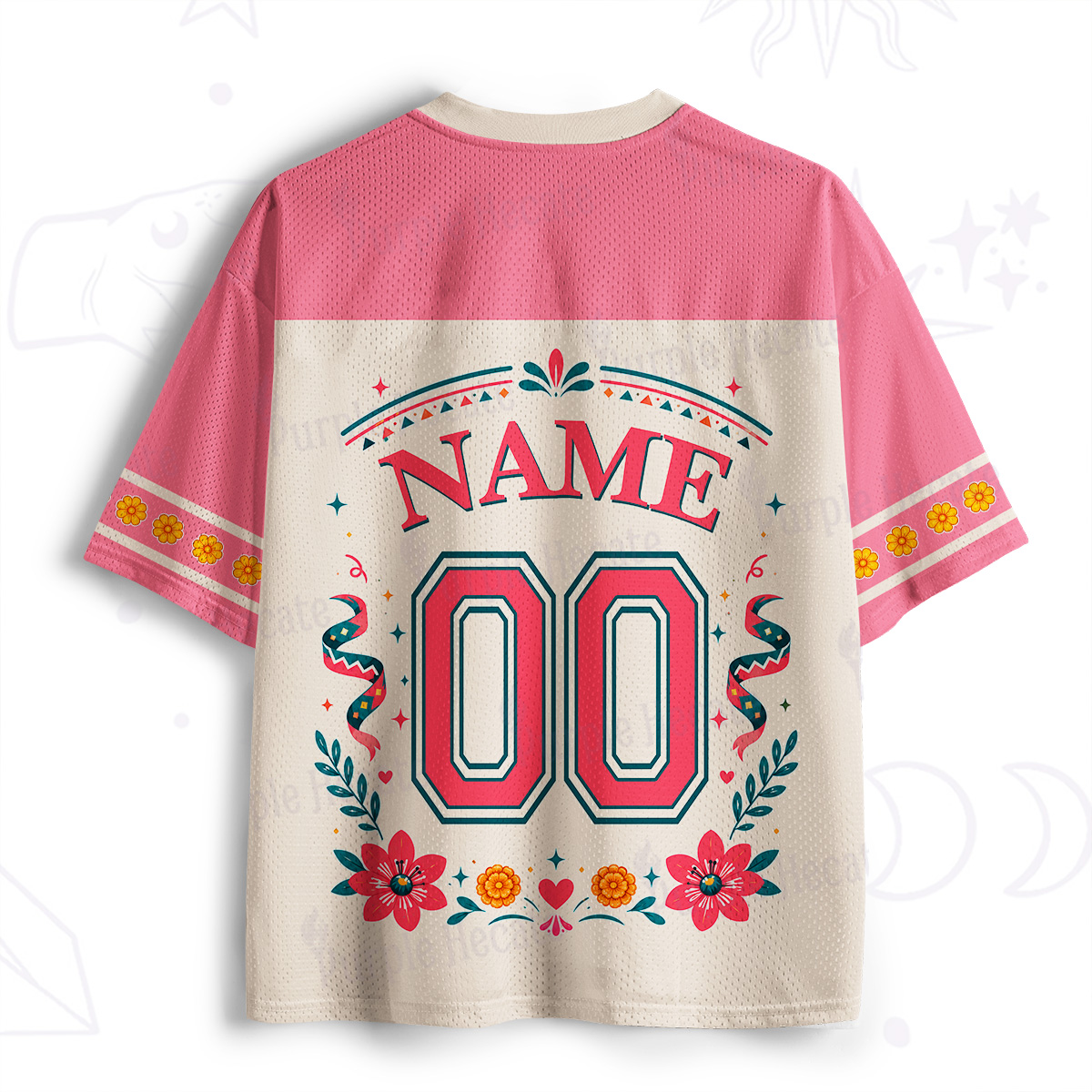 Personalized Purplehecate Floral Axolotl Mexico Football Mesh Jersey