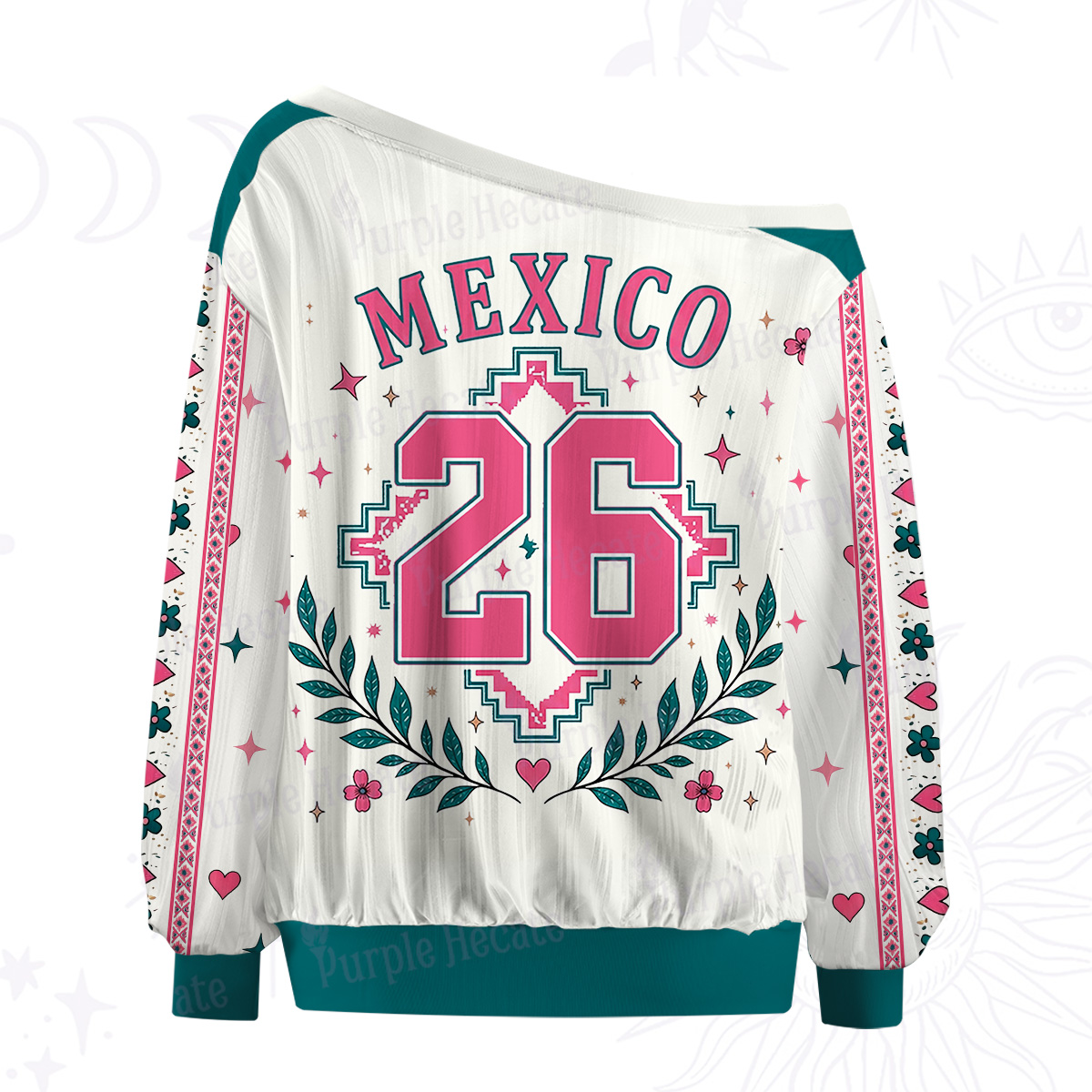 Purplehecate Mexico Wild Jaguar Off The Shoulder Graphic Jersey
