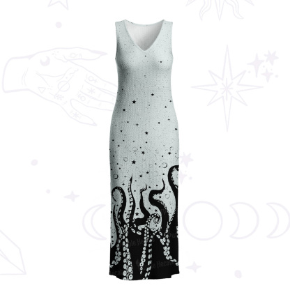 Purplehecate Tentacles of the Deep Crochet Knit Maxi Dress