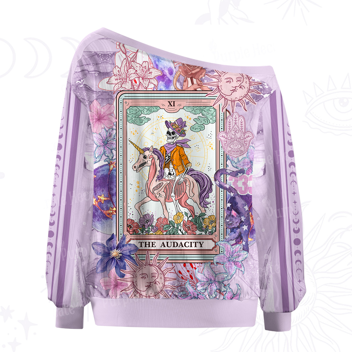 Purplehecate The Audacity Tarot Card Off The Shoulder Graphic Jersey