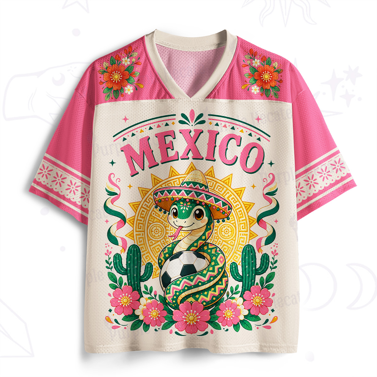 Purplehecate Sombrero Snake Mexico Soccer Mesh Jersey