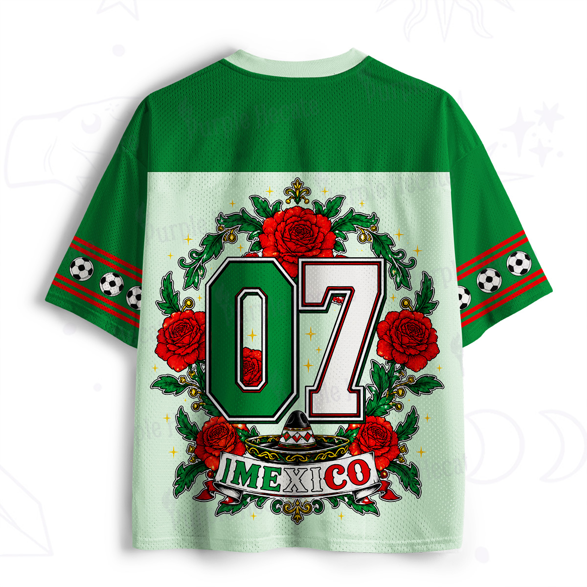Purplehecate Mexico Sombrero Girl Soccer Mesh Jersey