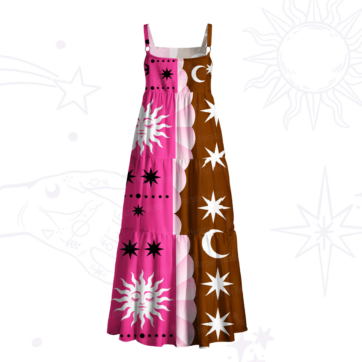 Purplehecate Dual Dawn Dream Wide Straps Maxi Dress