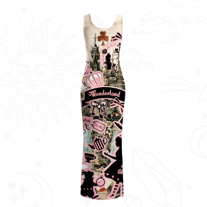 Purplehecate Wonderland Alice’s Tea Party Mesh Maxi Tank Beach Dress