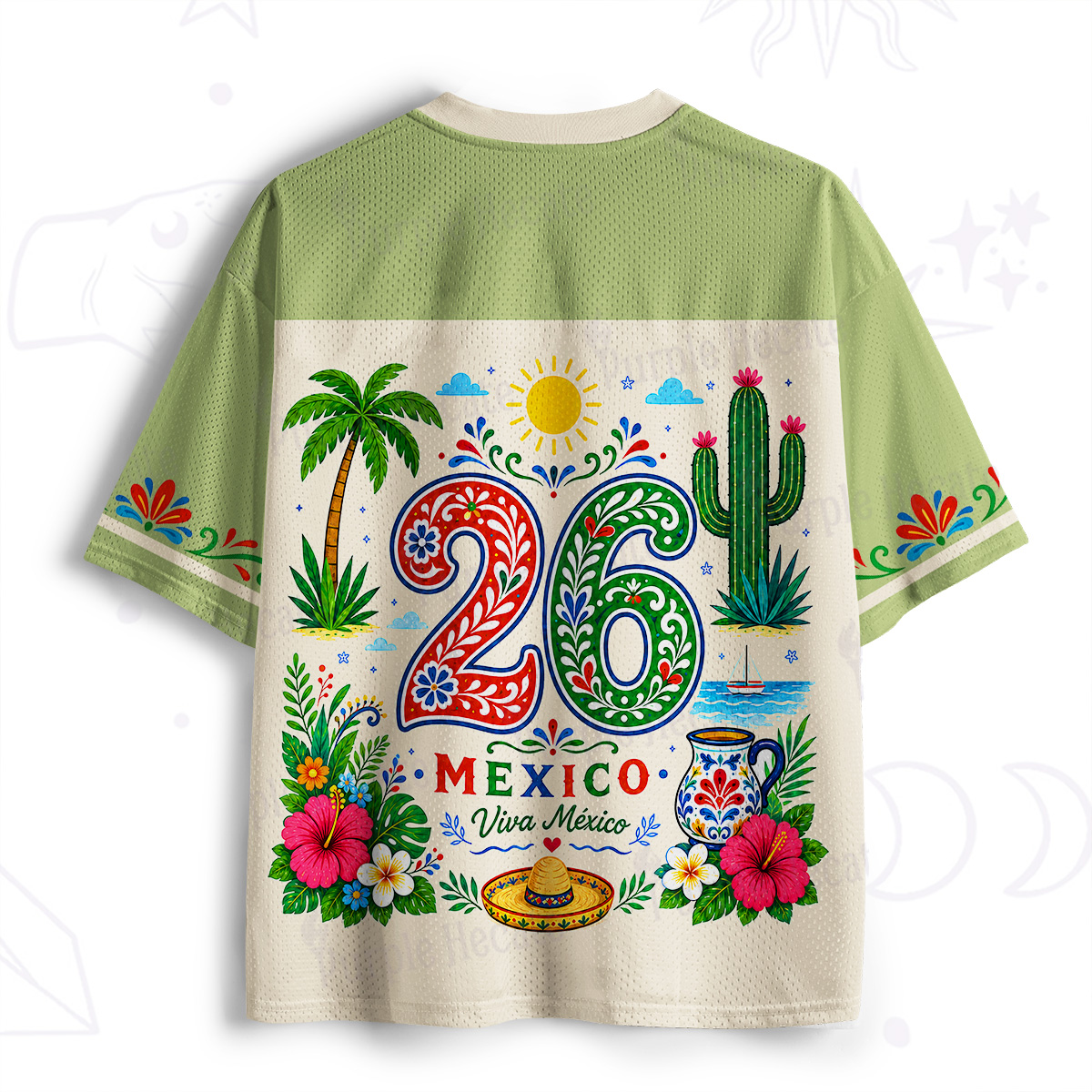Purplehecate Mexico Fiesta Football Mesh Jersey
