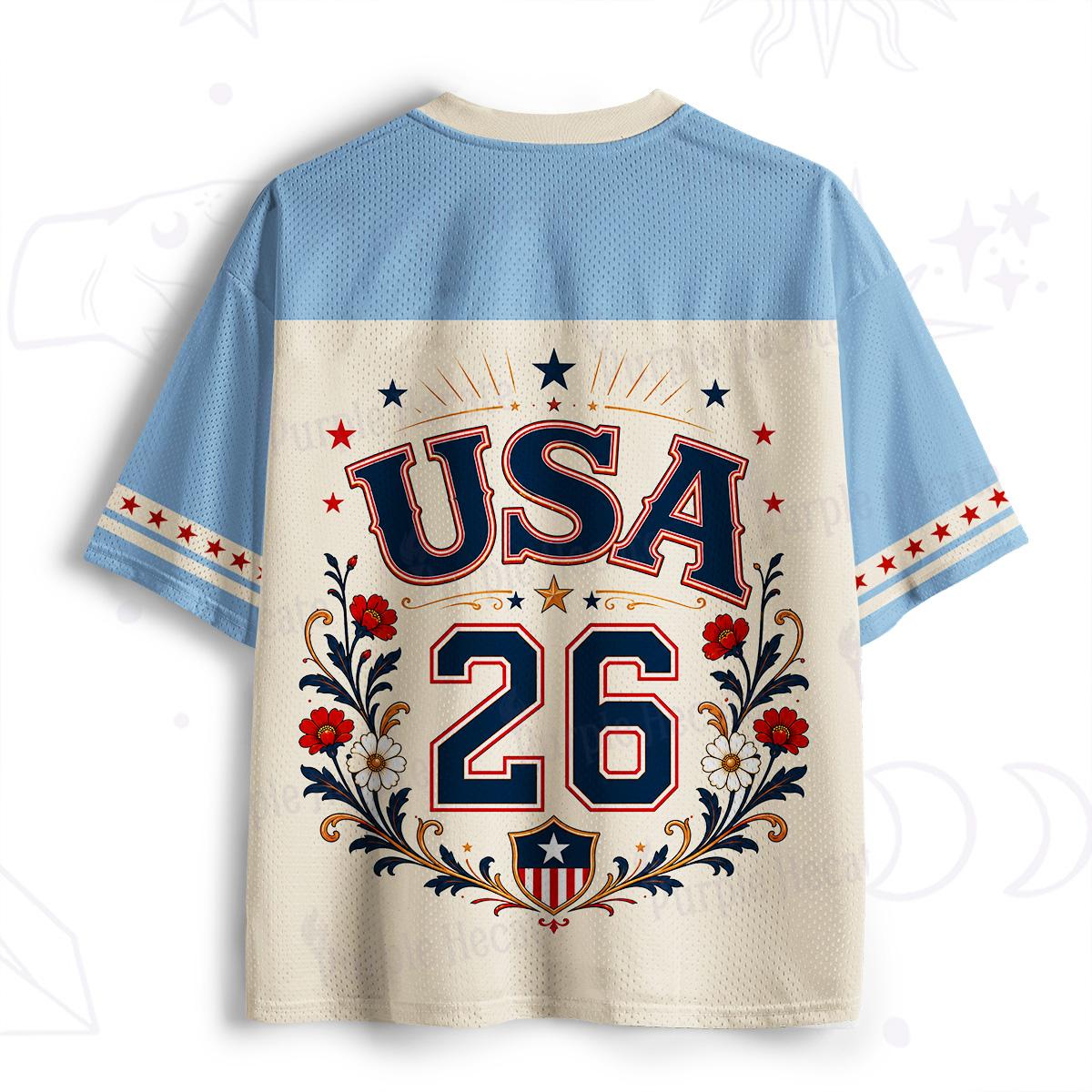 Purplehecate Floral USA Goddess Soccer Mesh Jersey