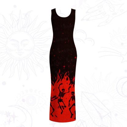 Purplehecate Infernal Revelry Mesh Maxi Tank Beach Dress