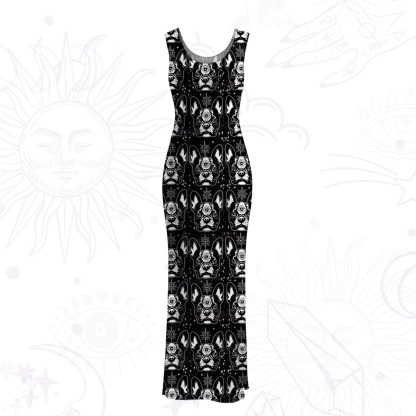 Purplehecate Mystic Boston Terrier Mesh Maxi Tank Beach Dress