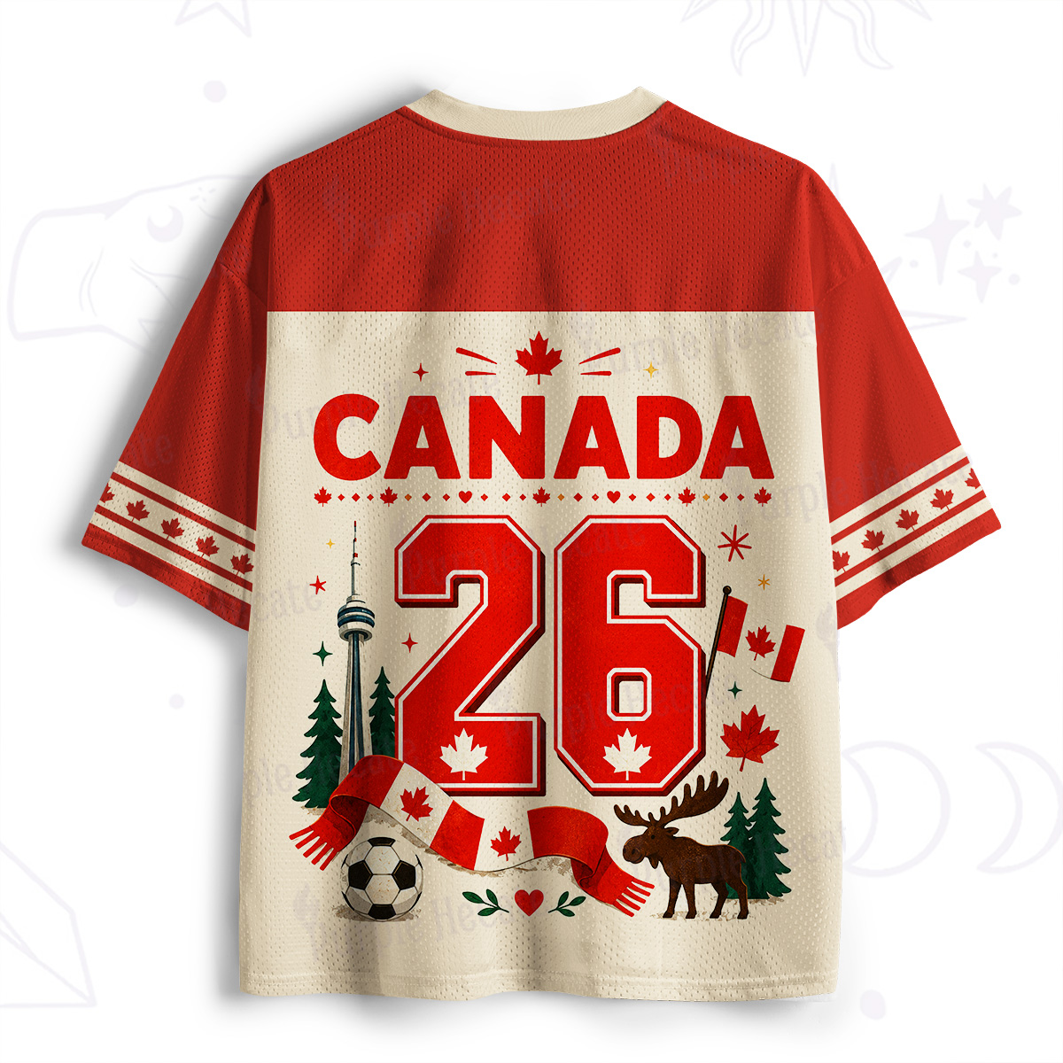 Purplehecate Floral Canada Moose Soccer Mesh Jersey