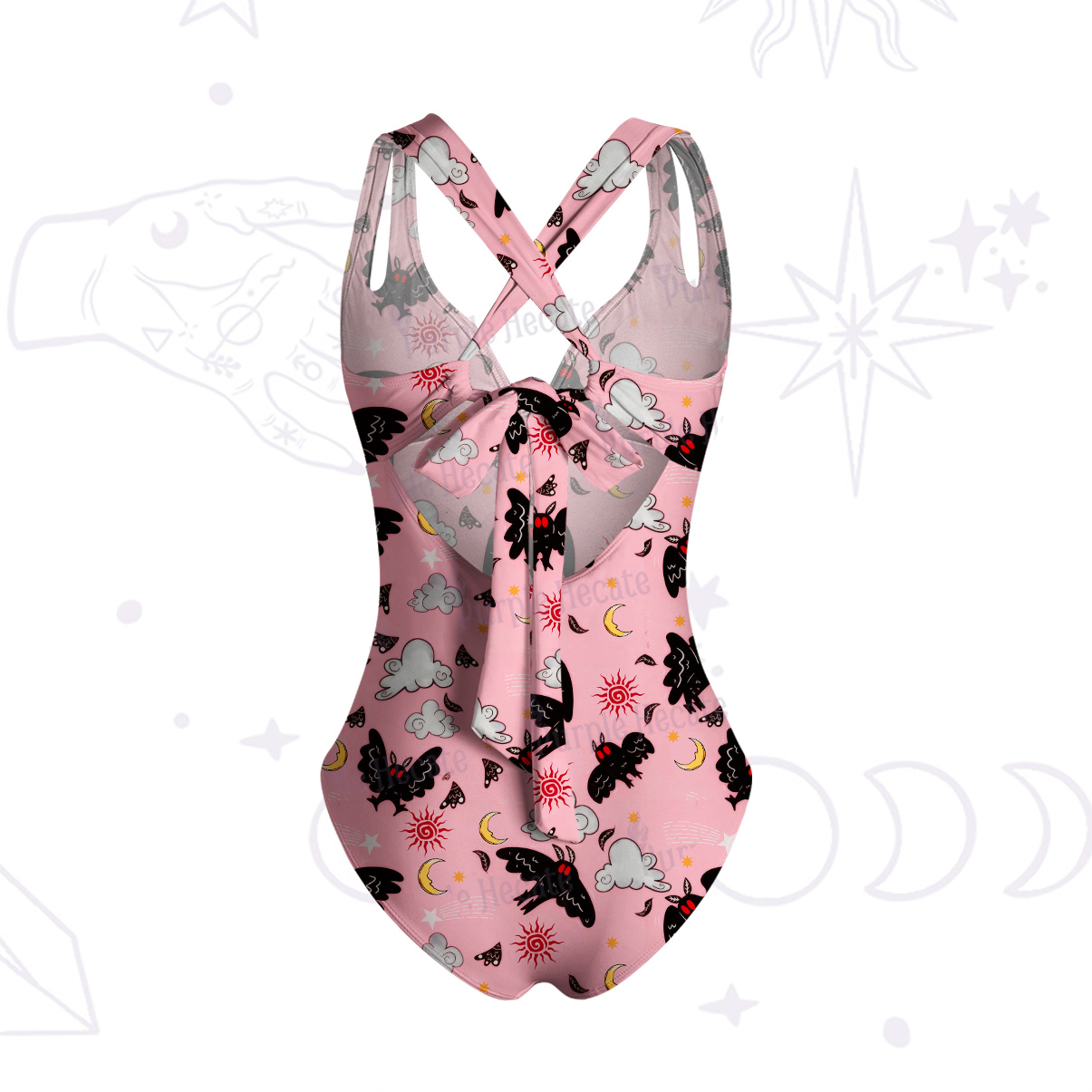 Purplehecate Cryptid Mothman One-Piece Swimsuit