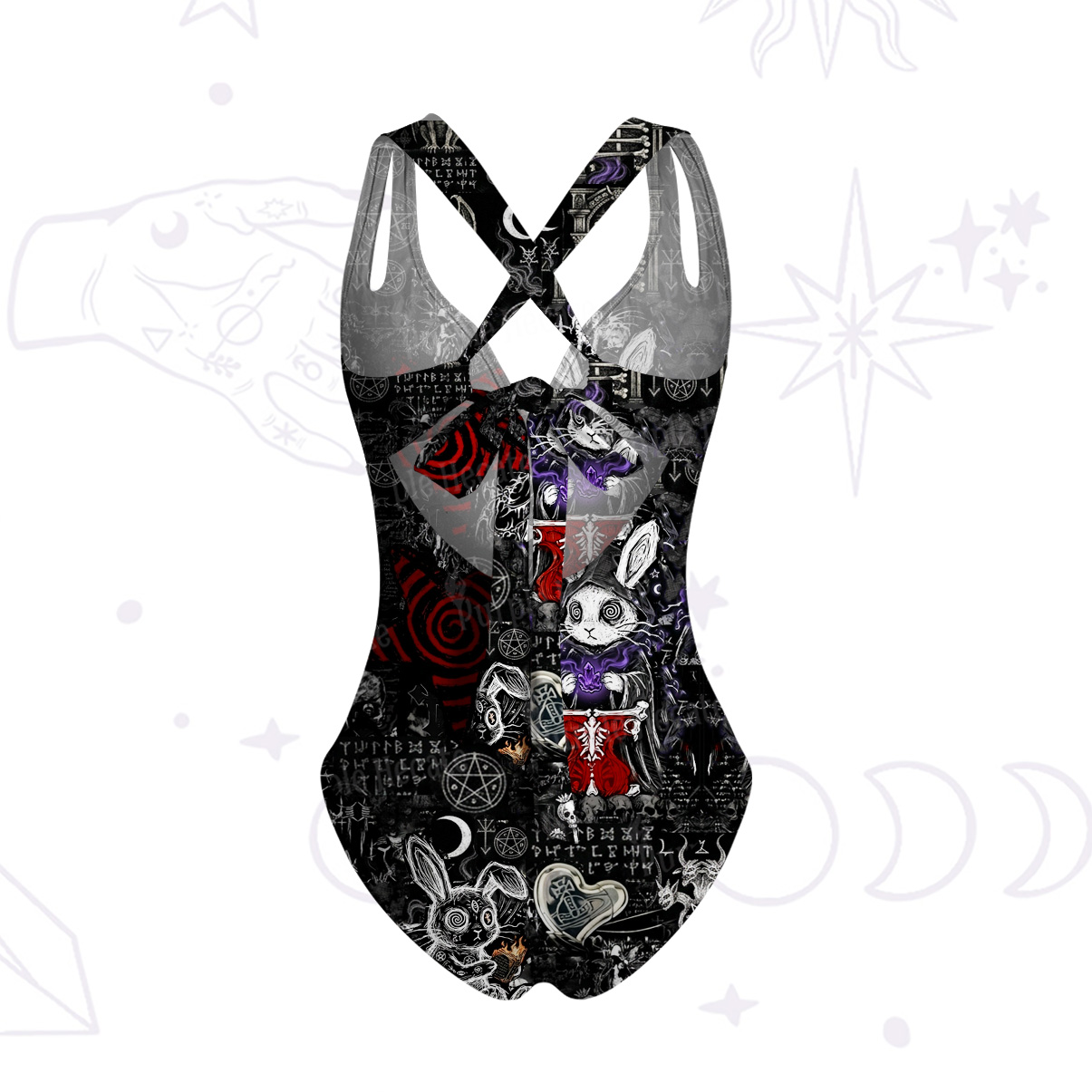 Purplehecate Gothic Cursed Bunny Ritual One-Piece Swimsuit