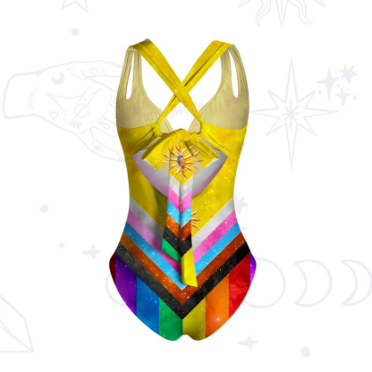 Purplehecate Progress Pride Sunburst One-Piece Swimsuit
