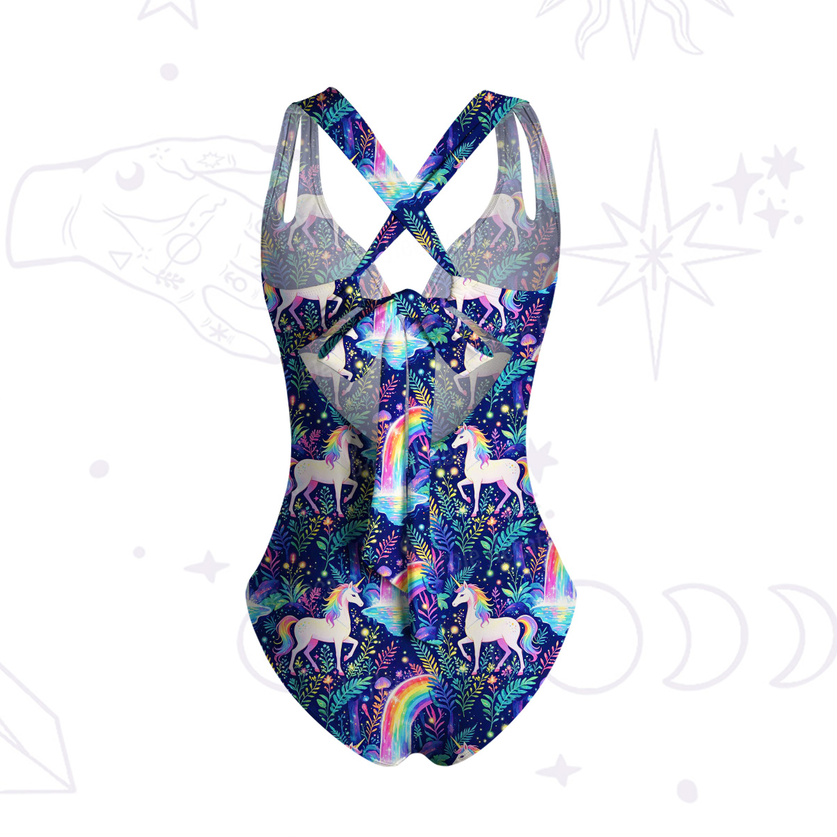 Purplehecate Rainbow Forest Unicorn One-Piece Swimsuit