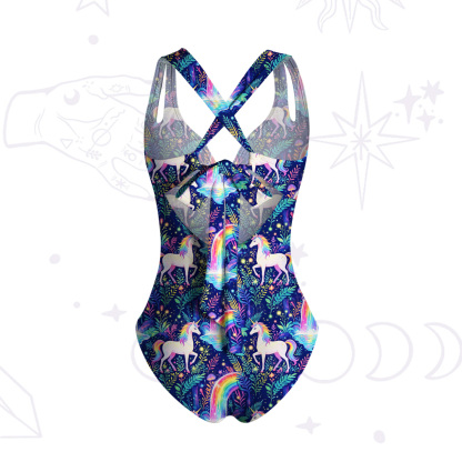 Purplehecate Rainbow Forest Unicorn One-Piece Swimsuit