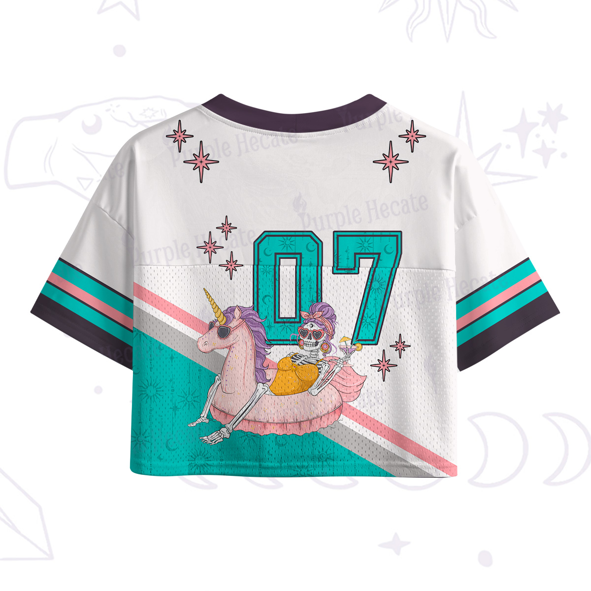 Purplehecate The Audacity Skeleton Crop Sports Jersey