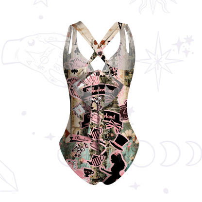 Purplehecate Wonderland Alice’s Tea Party One-Piece Swimsuit