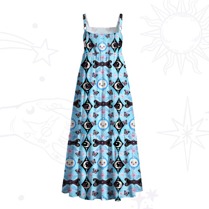[Copy]Purplehecate Summer Watermelon Mystic Skull Wide Straps Maxi Dress