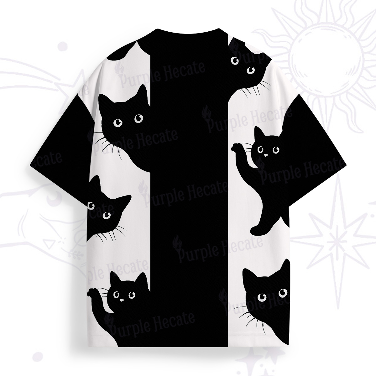 Purplehecate Peekaboo Cats All Over Print T-Shirt