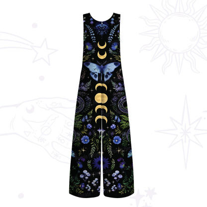 Purplehecate Moon Moth Witchery Wide Leg Jumpsuit