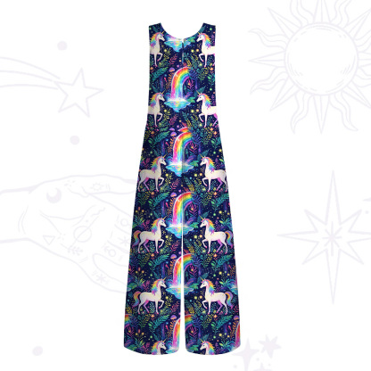Purplehecate Rainbow Forest Unicorn Wide Leg Jumpsuit