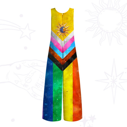 Purplehecate Progress Pride Sunburs Wide Leg Jumpsuit