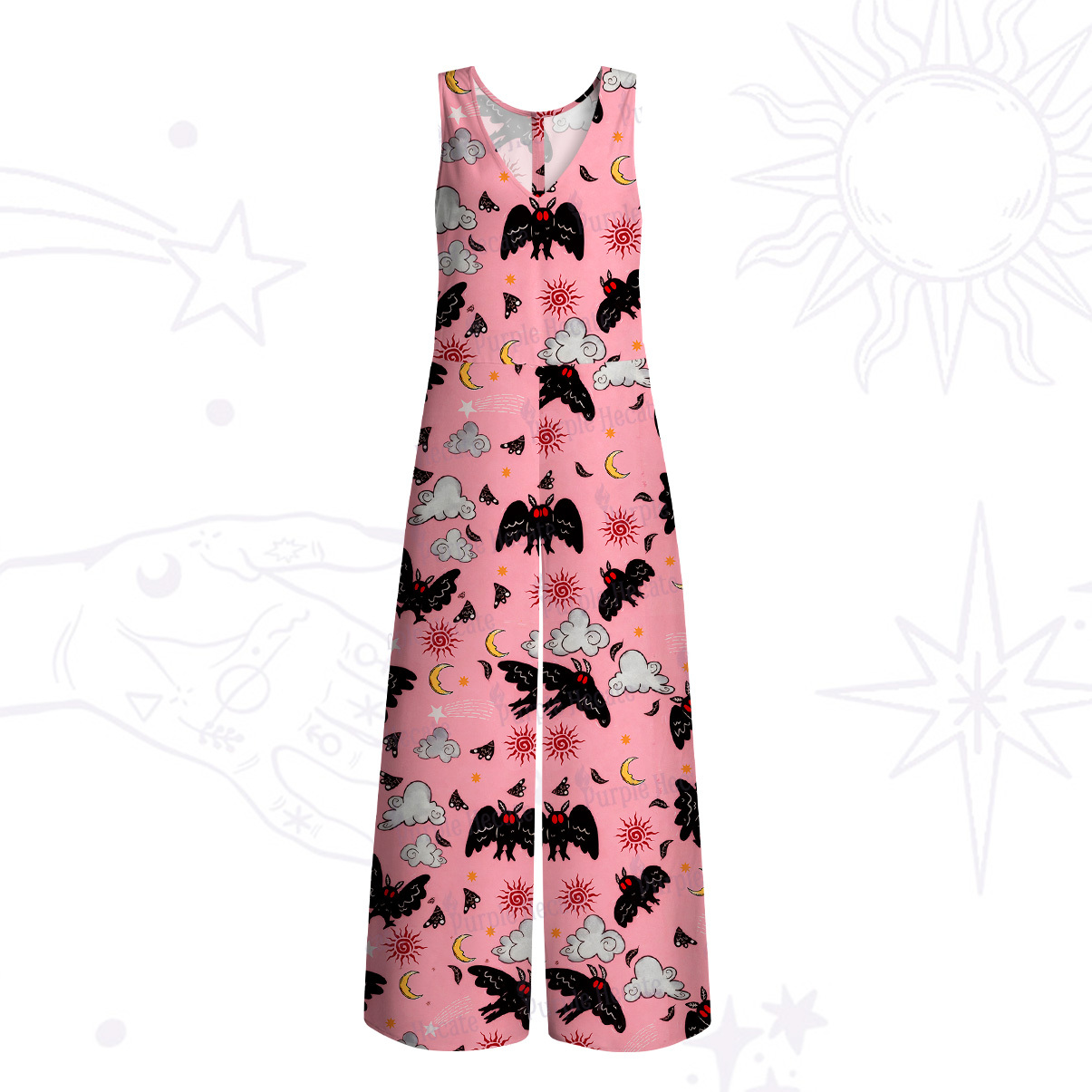 Purplehecate Cryptid Mothman Wide Leg Jumpsuit