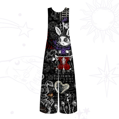 Purplehecate Gothic Cursed Bunny Ritual Wide Leg Jumpsuit
