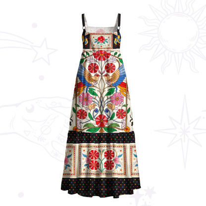 Purplehecate Stained Glass Motif Patchwork Wide Straps Maxi Dress