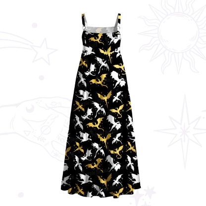 Purplehecate Dragon Rider Wide Straps Maxi Dress