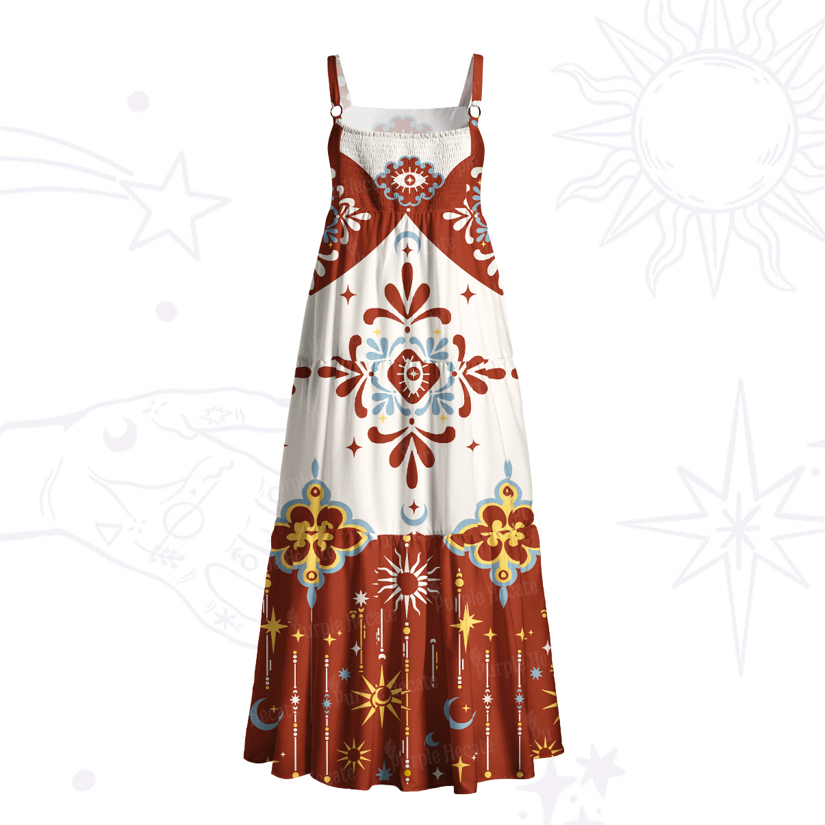 Purplehecate Celestial Oracle Wide Straps Maxi Dress