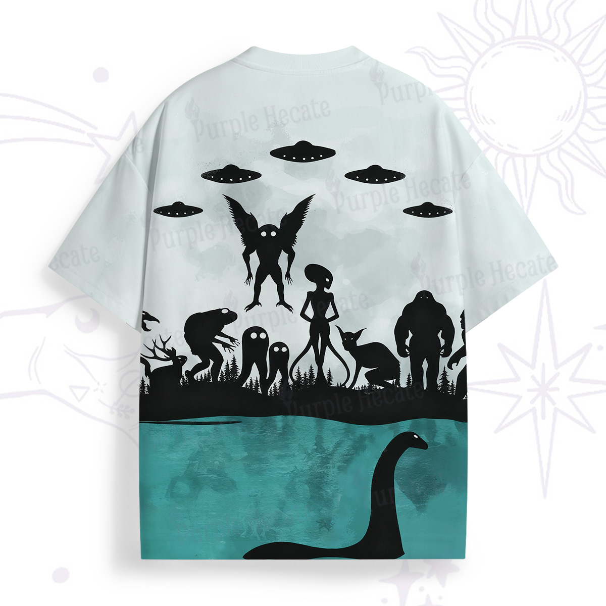 Purplehecate Alien Lake Monster Encounter All Over Print T-Shirt